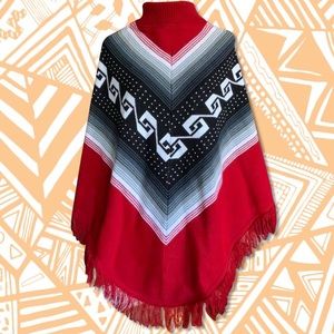 Gorgeous Heavy Knit Poncho Made in Ecuador